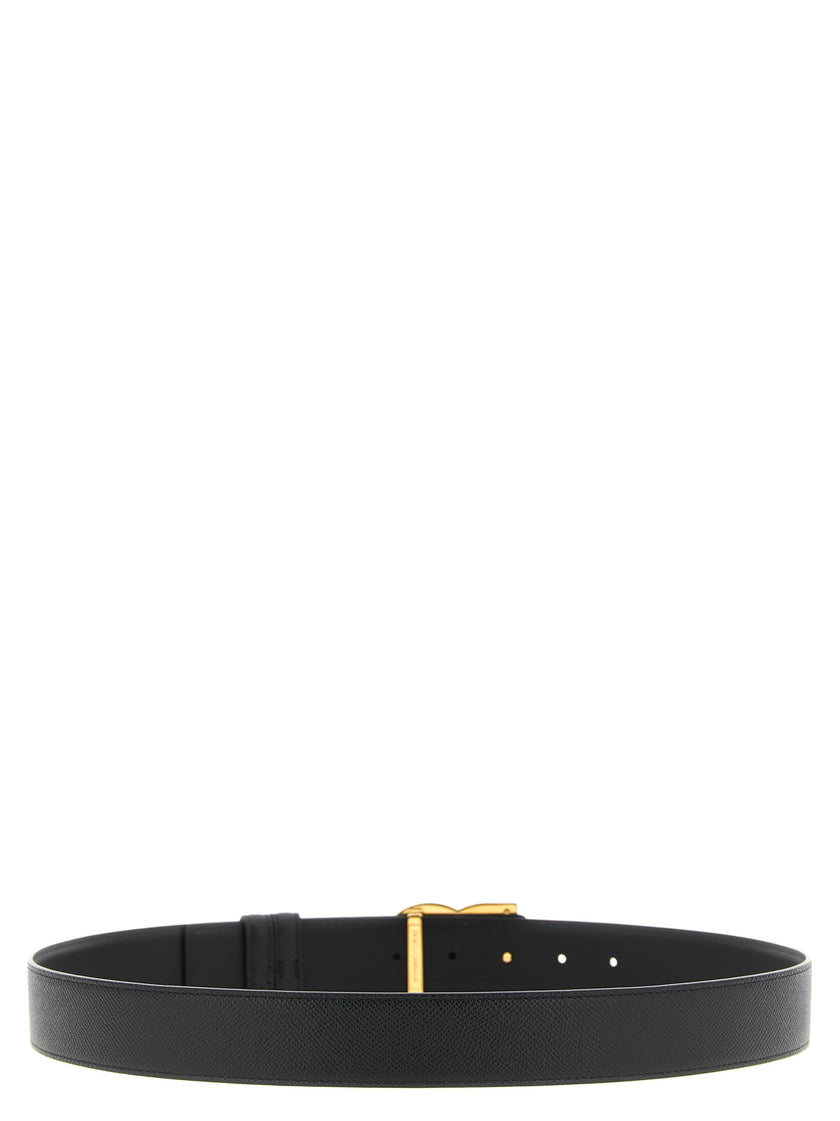 Dolce & Gabbana Schwarzer Kalbsleder Gürtel Regular
