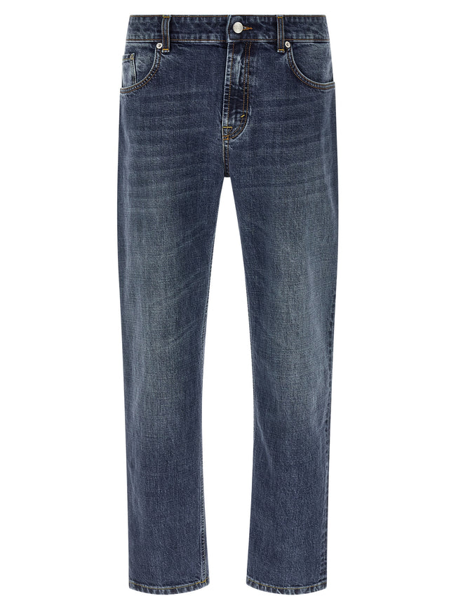 Department 5 Blaue Jeans aus Baumwolle im geraden Schnitt