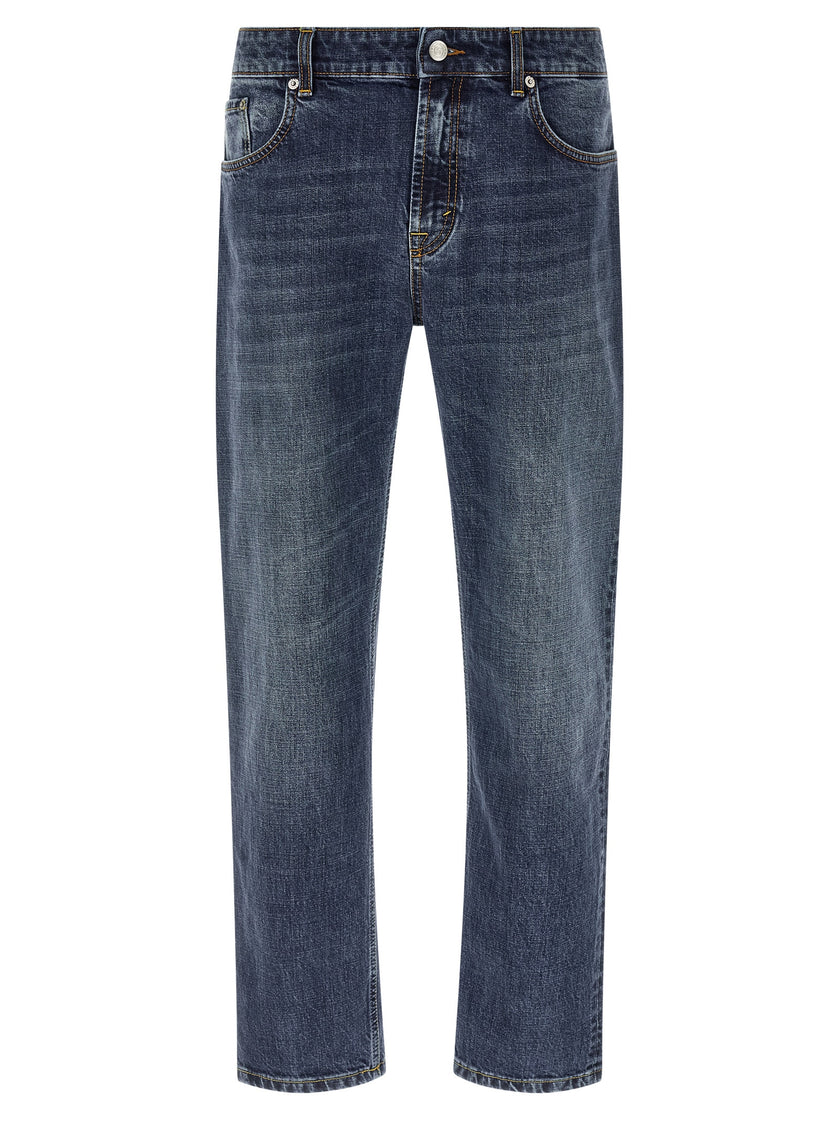 Department 5 Blaue Jeans aus Baumwolle im geraden Schnitt