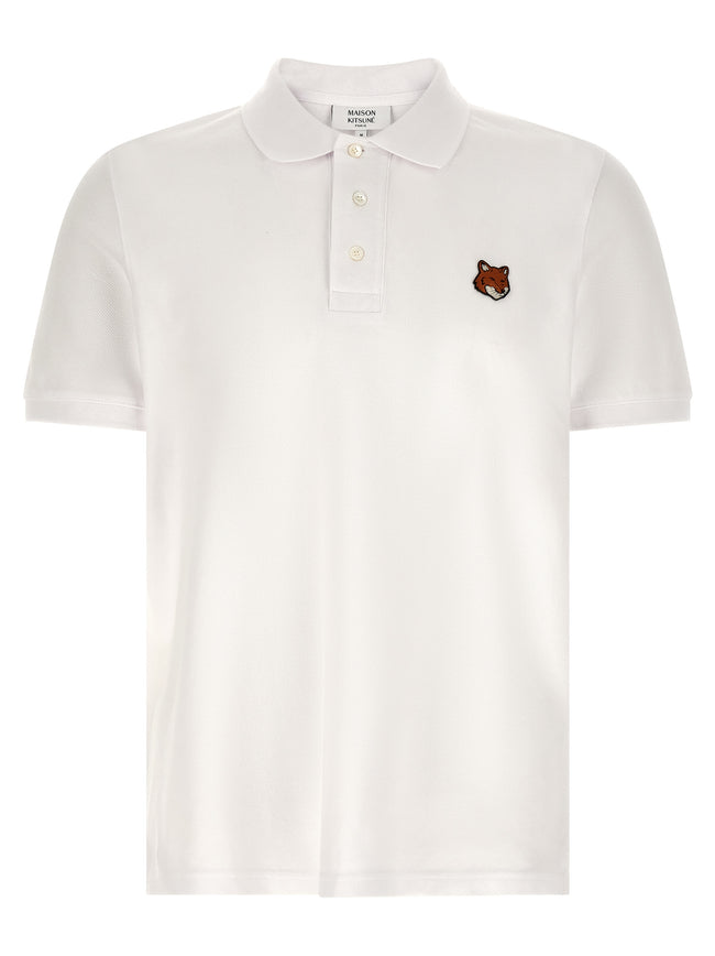 Maison Kitsuné Weißes Poloshirt aus Baumwolle