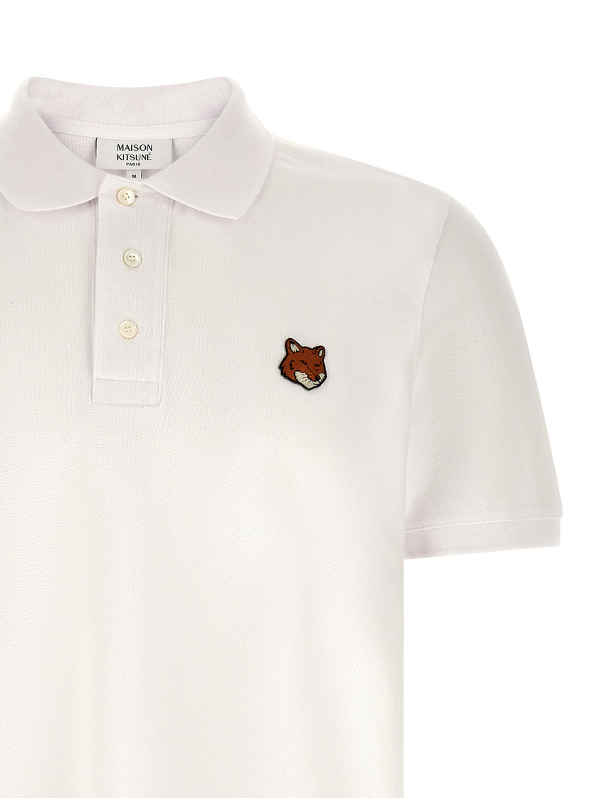Maison Kitsuné Weißes Poloshirt aus Baumwolle