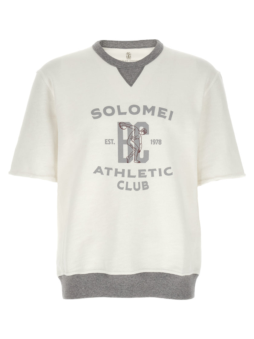 Brunello Cucinelli Weißes Baumwoll-Sweatshirt