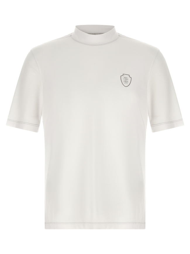 Brunello Cucinelli T-Shirt aus weißem Polyamid