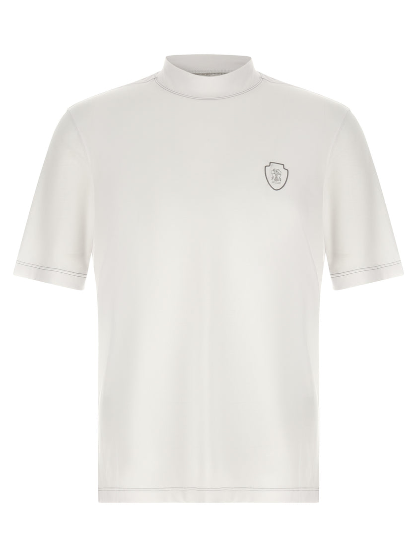Brunello Cucinelli T-Shirt aus weißem Polyamid
