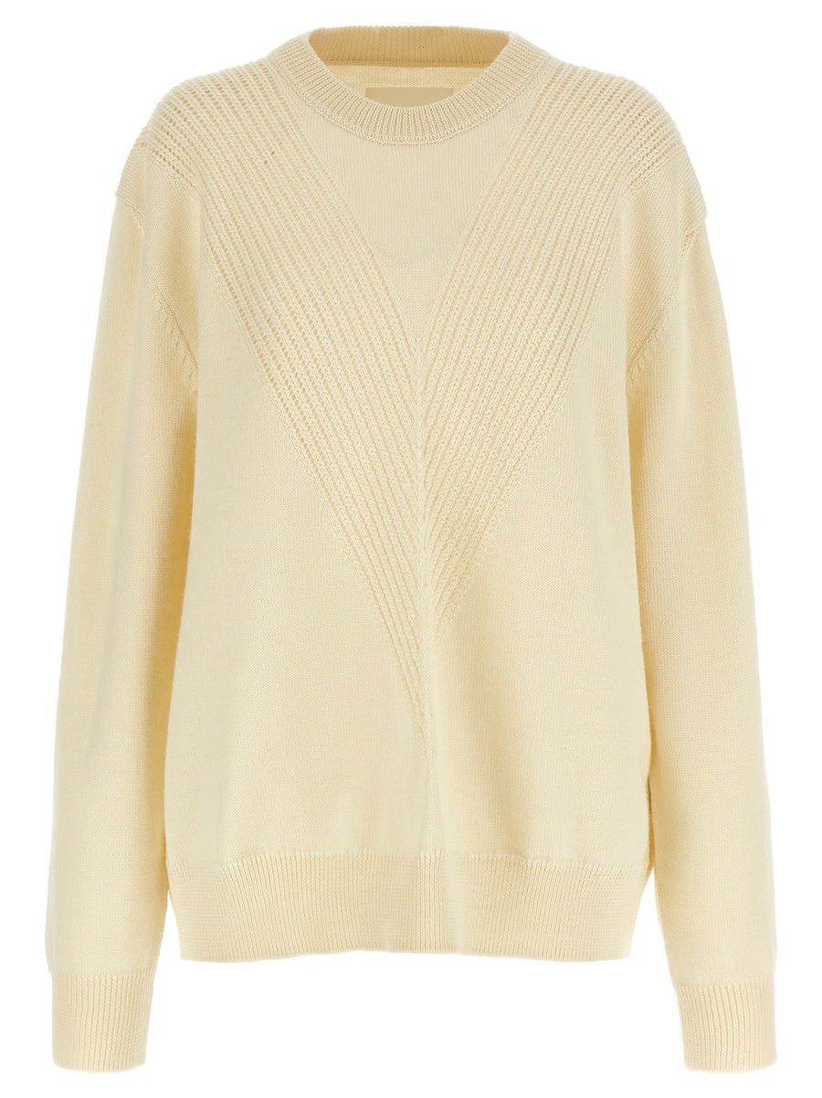 Jil Sander White Wool Knit Cardigan
