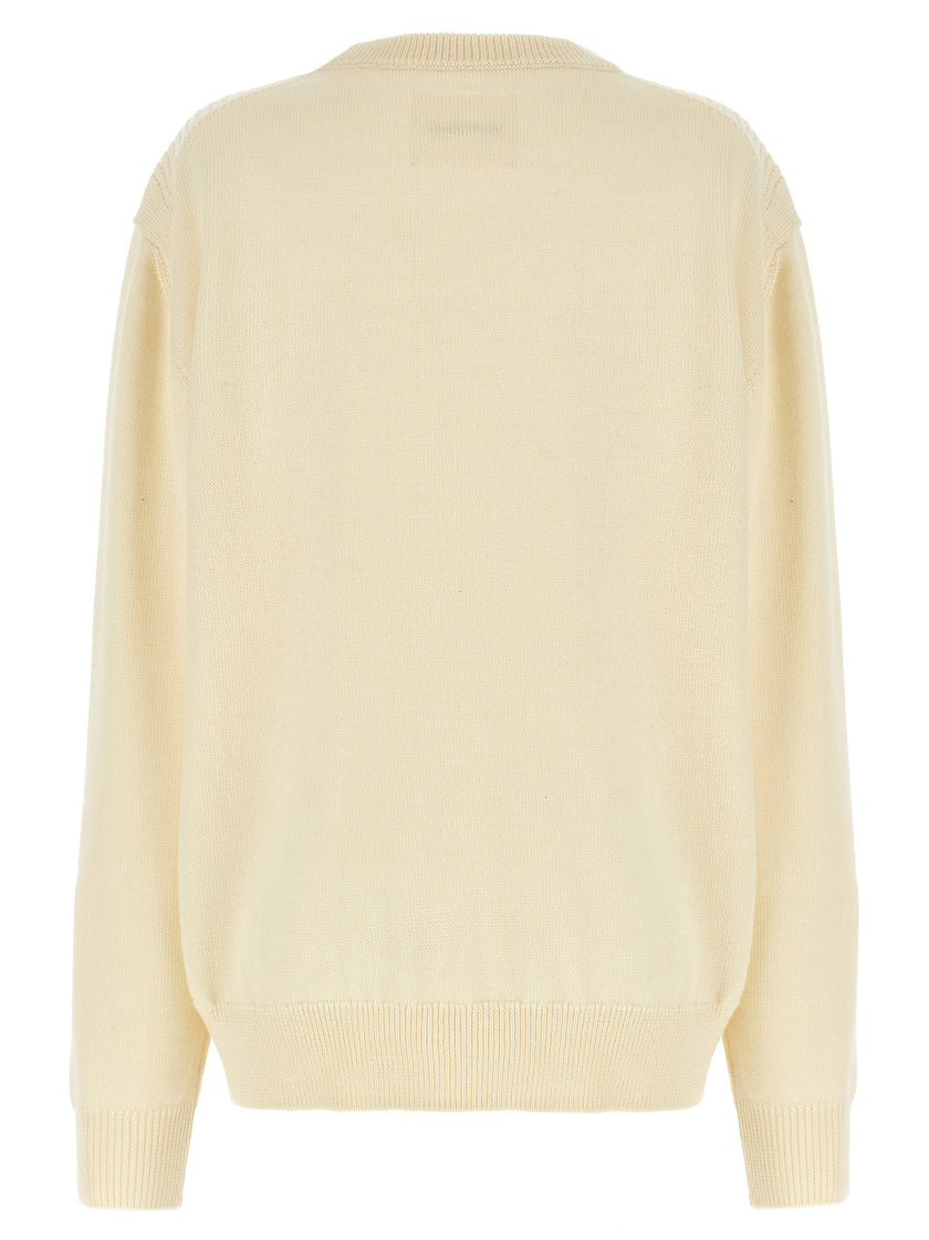 Jil Sander Weiße Wollstrickjacke