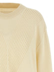Jil Sander Weiße Wollstrickjacke