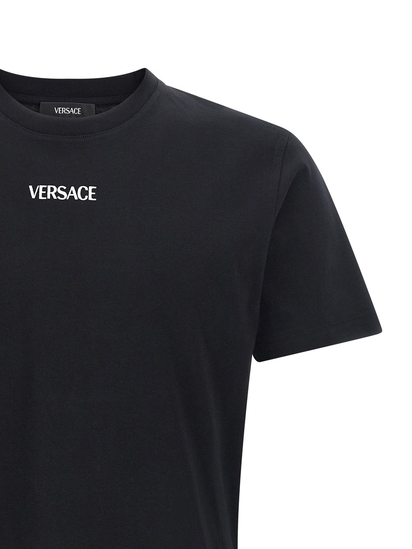 Versace Schwarzes Baumwoll-T-Shirt