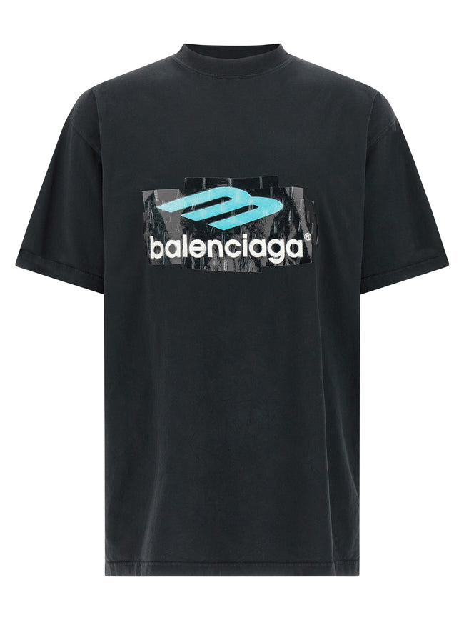 Balenciaga Schwarzes Baumwoll-T-Shirt