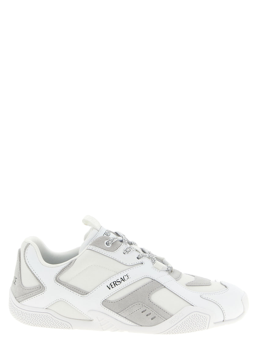 Versace Weiße Kalbsleder-Sneaker im Athletic-Look