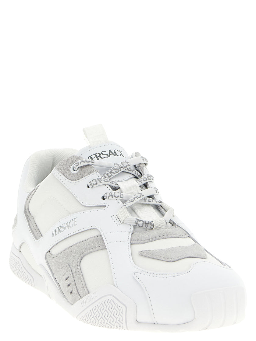 Versace Weiße Kalbsleder-Sneaker im Athletic-Look