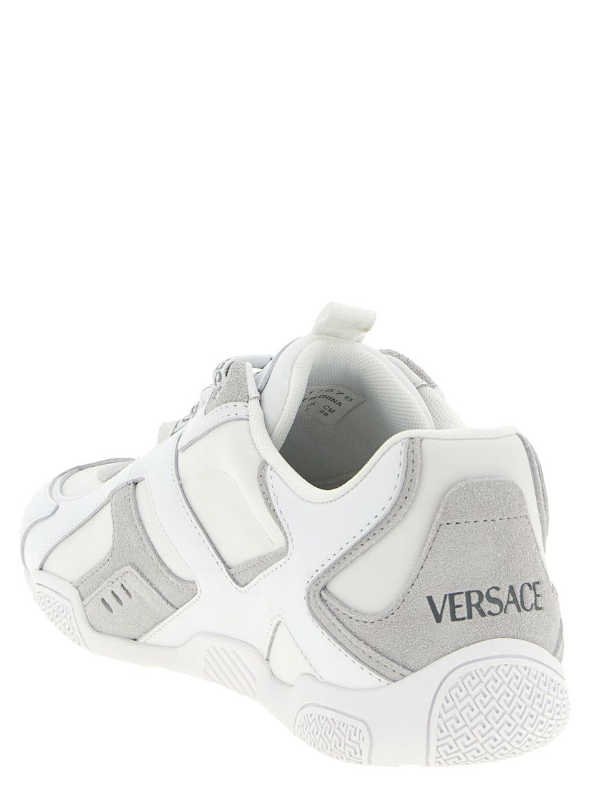 Versace Weiße Kalbsleder-Sneaker im Athletic-Look