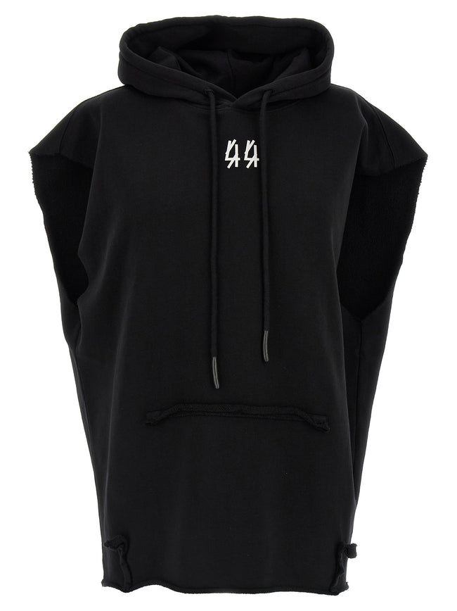 44 Label Group Schwarzer Baumwoll-Sweatshirt