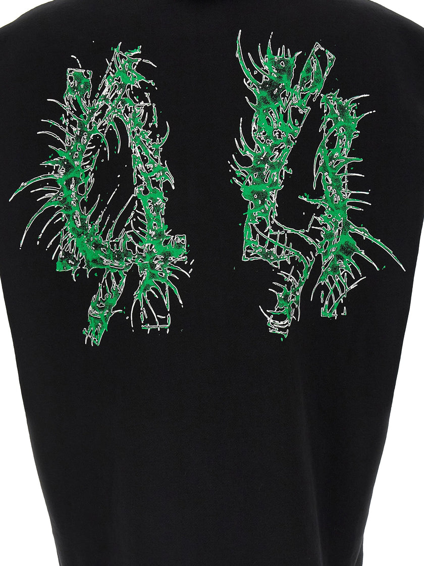 44 Label Group Schwarzer Baumwoll-Sweatshirt
