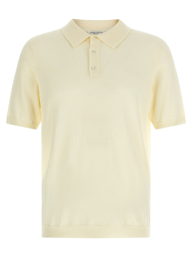 Roberto Collina Beige Cotton Polo Shirt