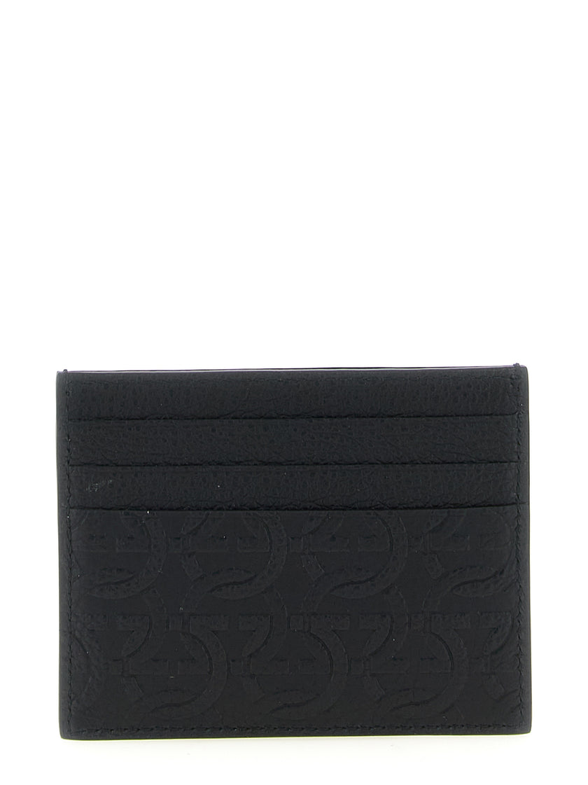 Ferragamo Schwarzer Kalbsleder-Kartenetui