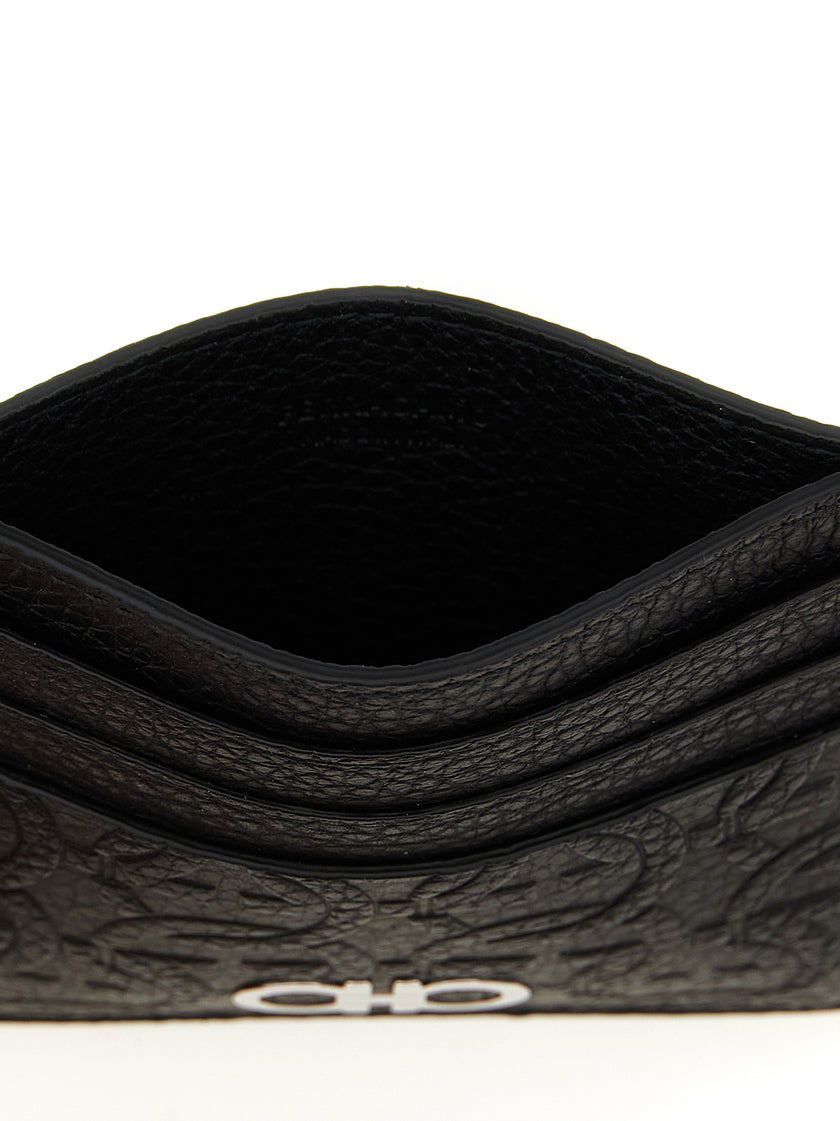 Ferragamo Schwarzer Kalbsleder-Kartenetui