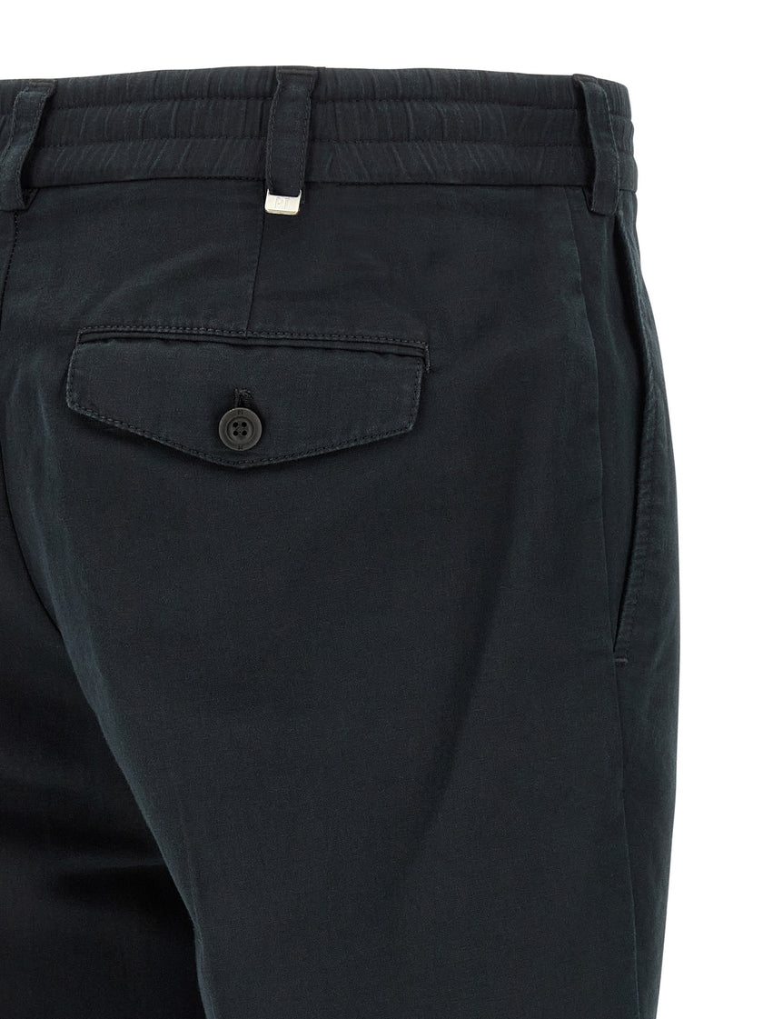 PT Torino Schwarze Leinen-Chino