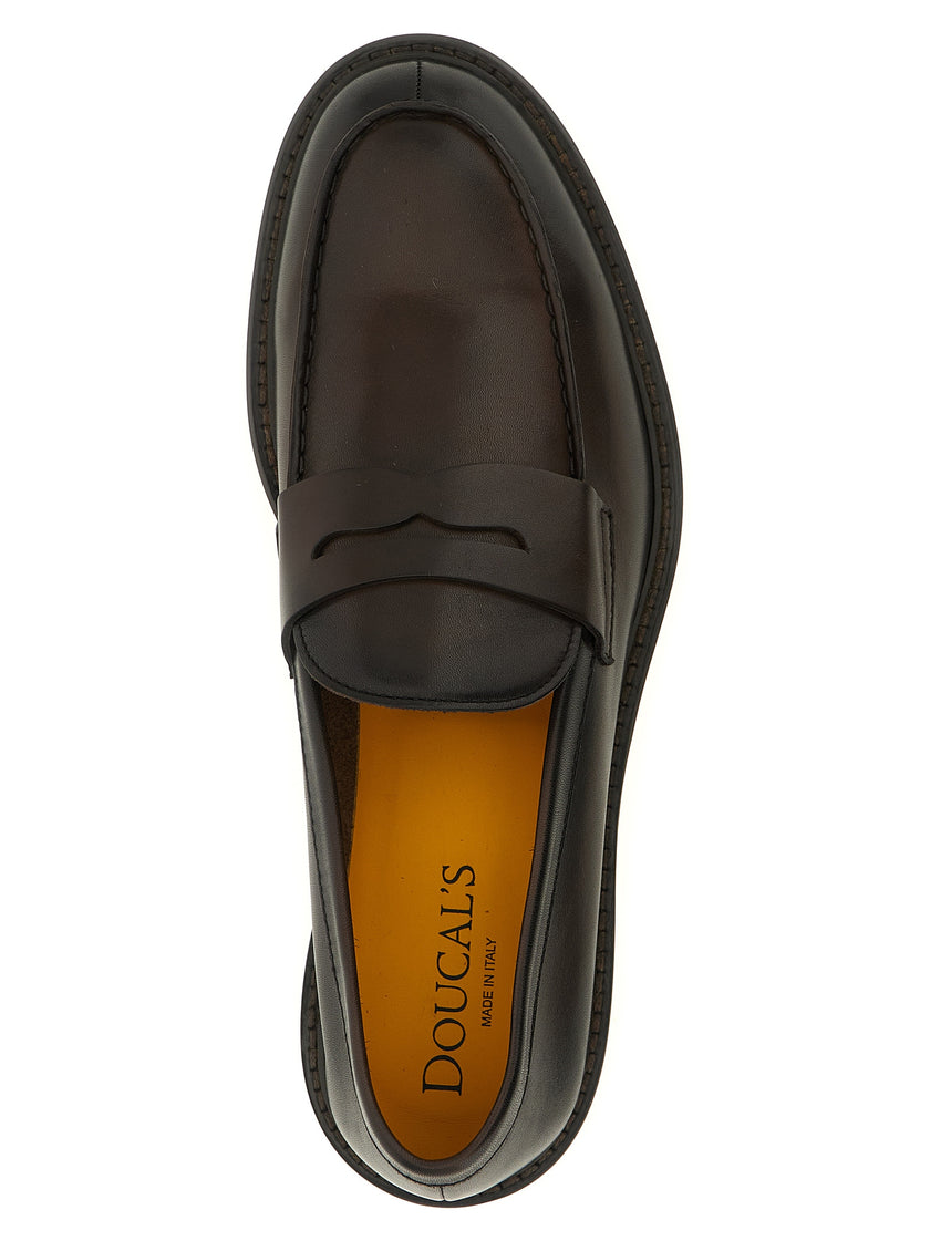 Doucal's Braune Kalbsleder-Slipper