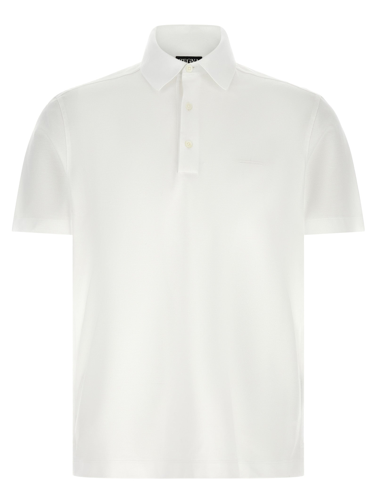 ZEGNA Weißes Poloshirt aus Baumwolle