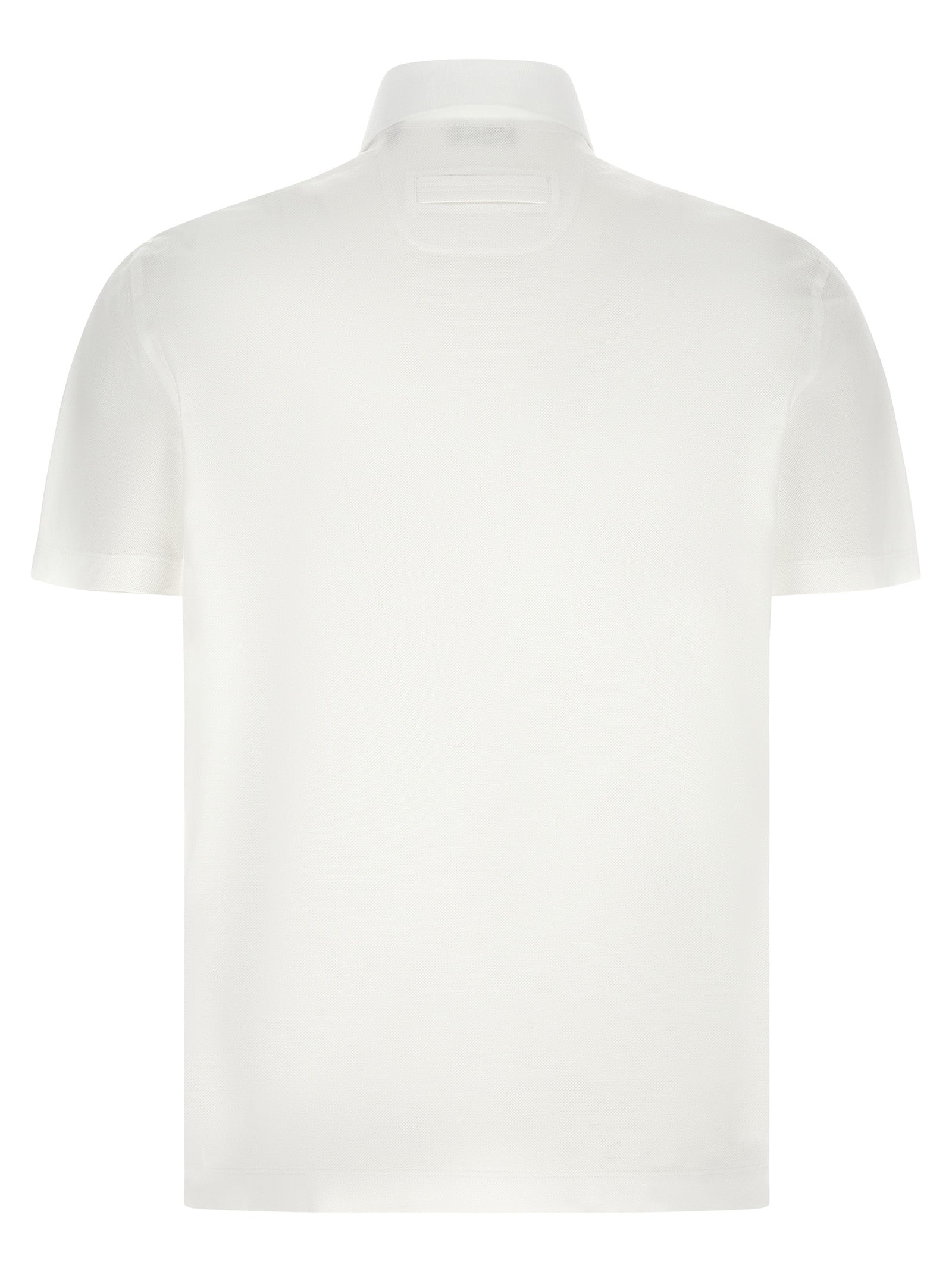 ZEGNA Weißes Poloshirt aus Baumwolle