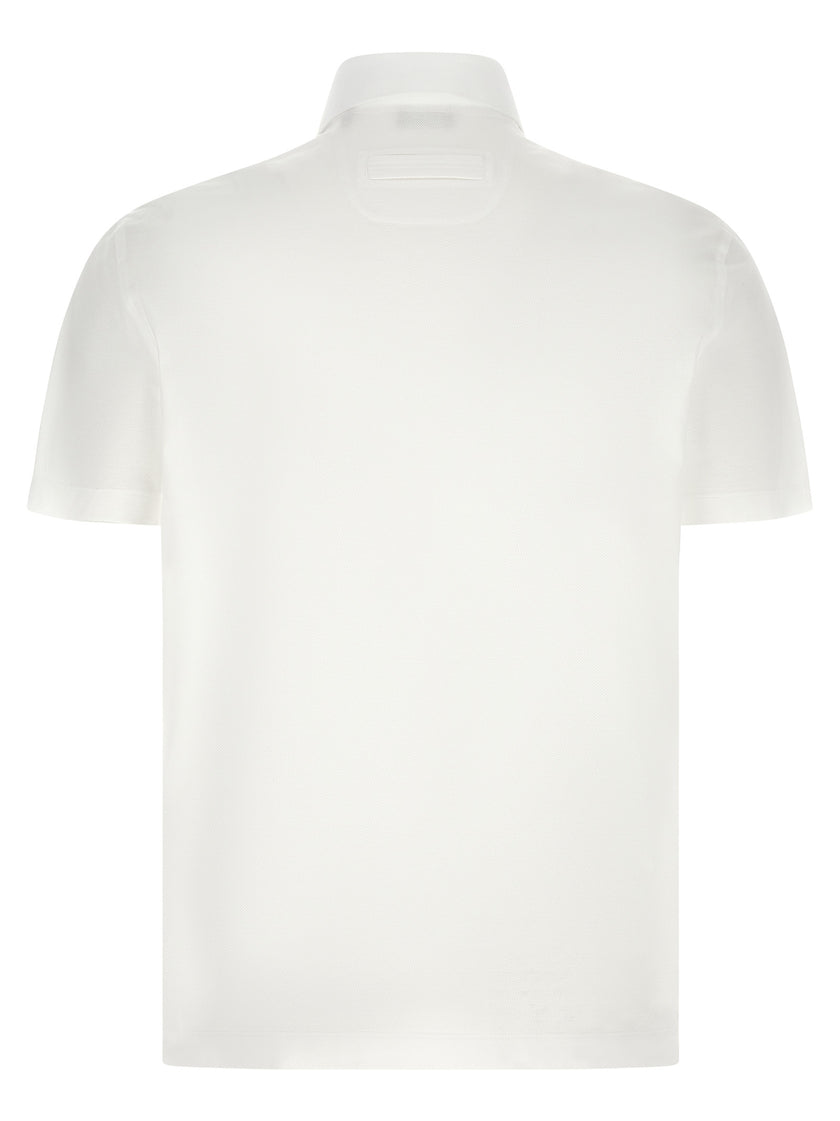 ZEGNA Weißes Poloshirt aus Baumwolle