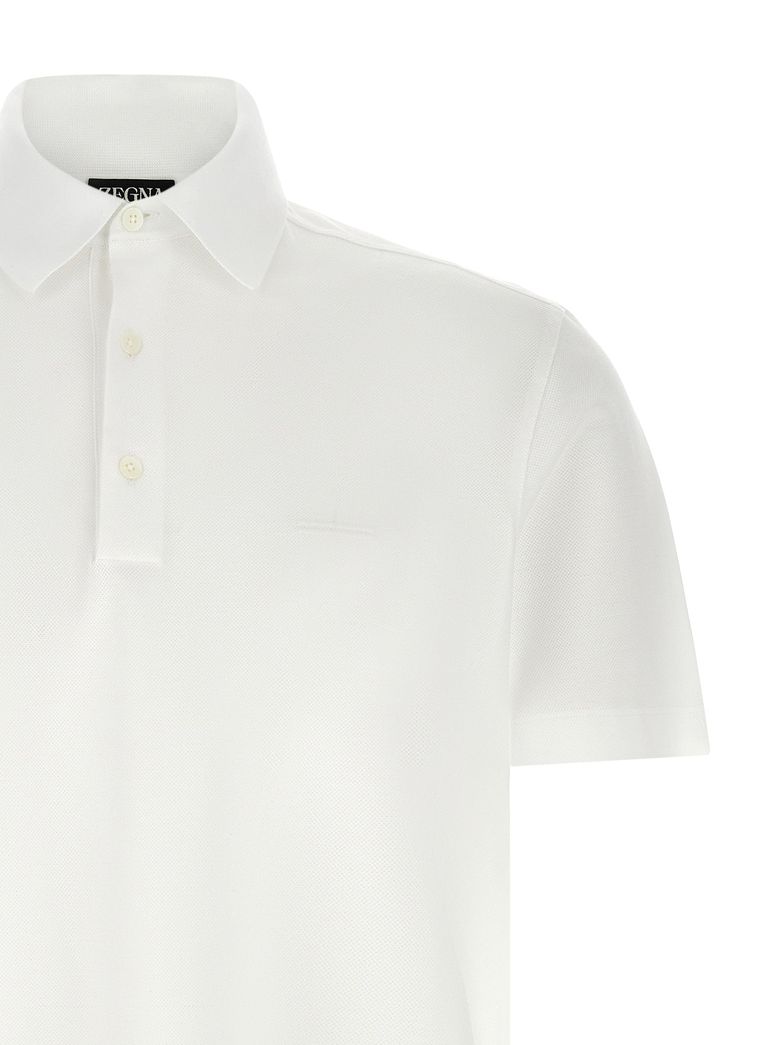 ZEGNA Weißes Poloshirt aus Baumwolle