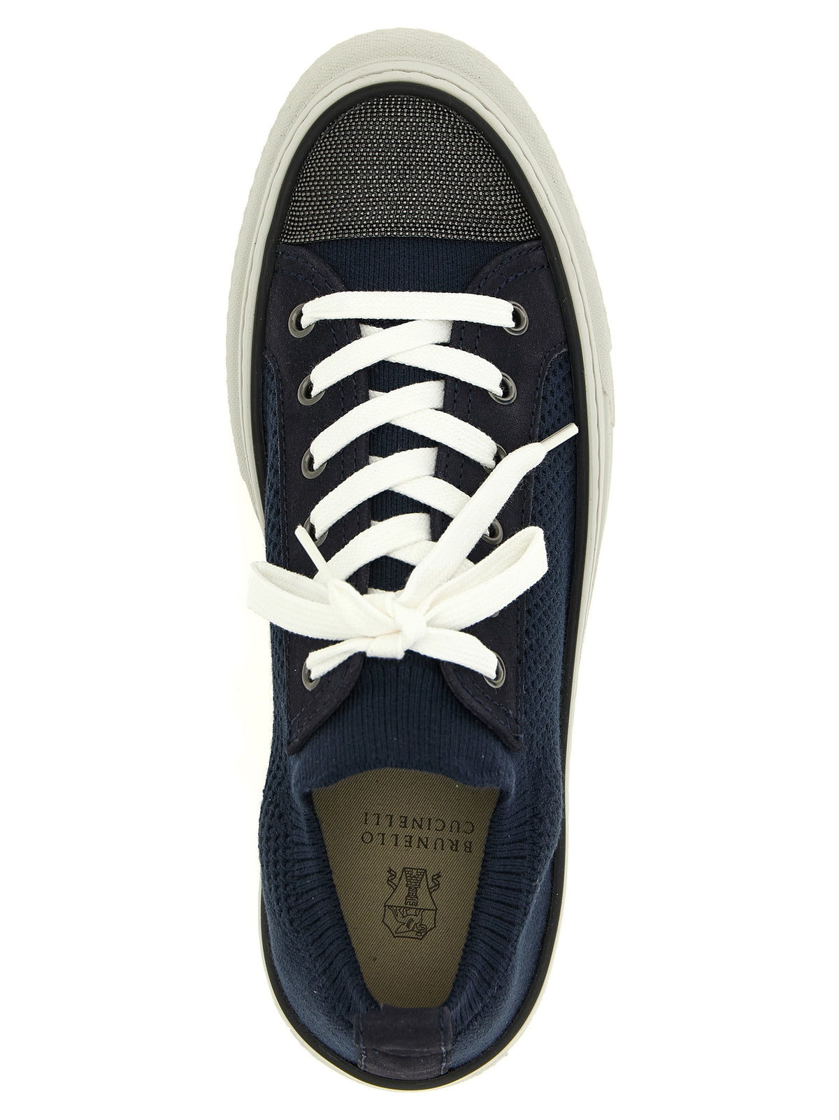 Brunello Cucinelli Blaue Low-Top-Sneaker aus Baumwolle