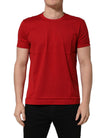 Dolce & Gabbana Rotes Goodluck 2023 Baumwoll-T-Shirt mit Rundhalsausschnitt