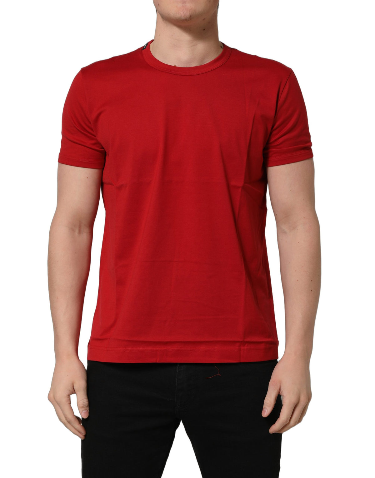 Dolce & Gabbana Red Goodluck 2023 Crew Neck Cotton T-Shirt