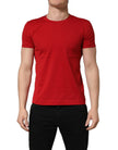 Dolce & Gabbana Rotes Goodluck 2023 Baumwoll-T-Shirt mit Rundhalsausschnitt
