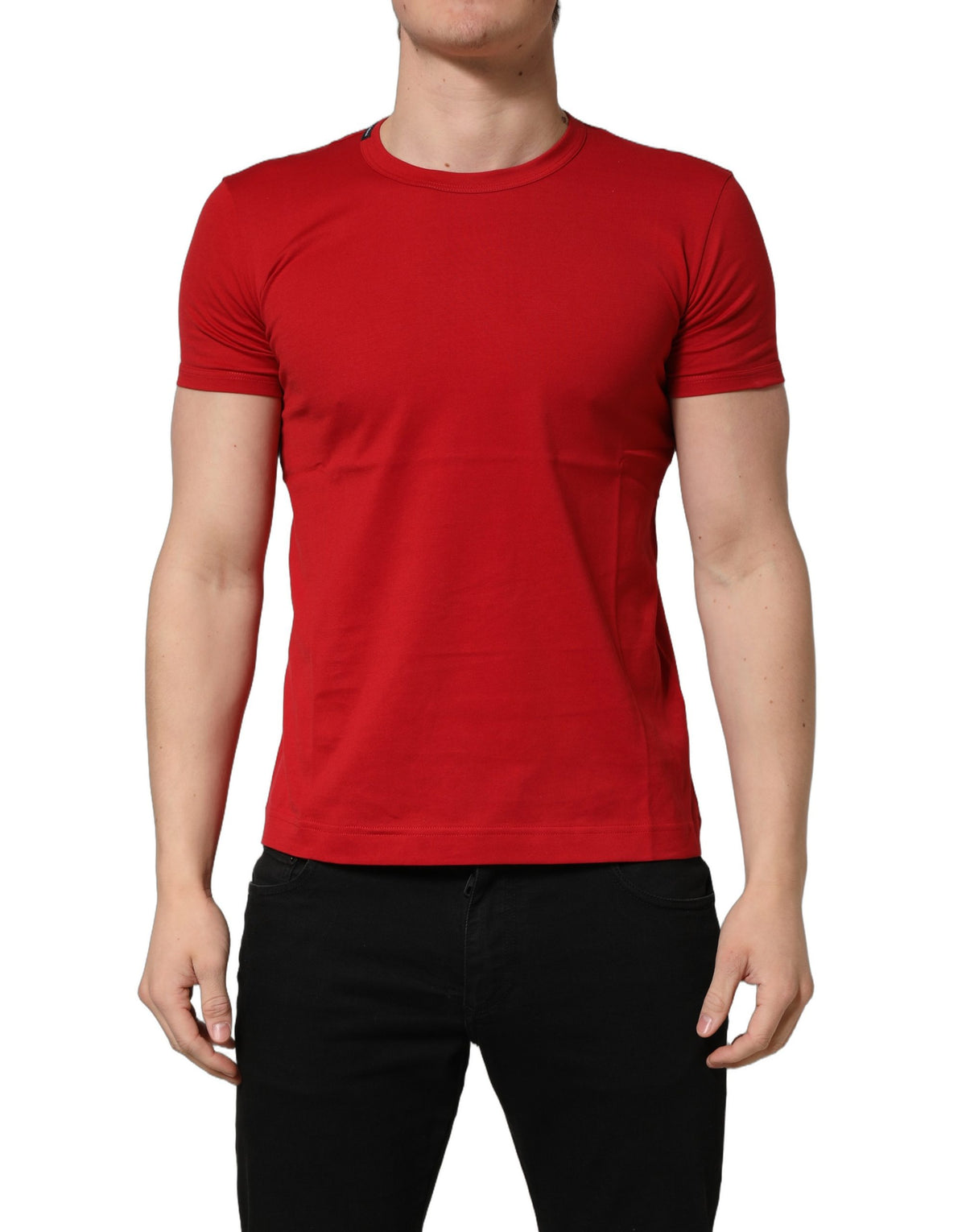 Dolce & Gabbana Red Goodluck 2023 Crew Neck Cotton T-Shirt