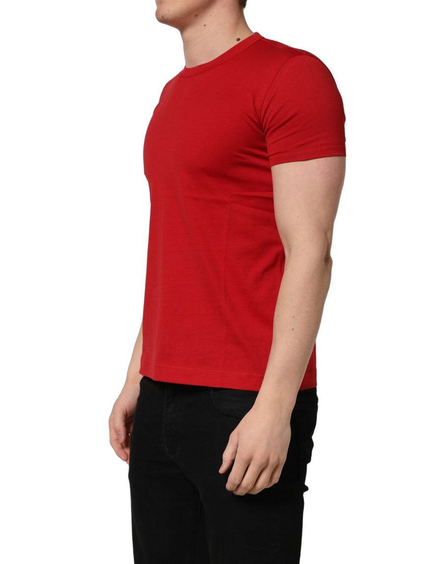 Dolce & Gabbana Red Goodluck 2023 Crew Neck Cotton T-Shirt