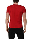 Dolce & Gabbana Rotes Goodluck 2023 Baumwoll-T-Shirt mit Rundhalsausschnitt
