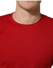 Dolce & Gabbana Rotes Goodluck 2023 Baumwoll-T-Shirt mit Rundhalsausschnitt