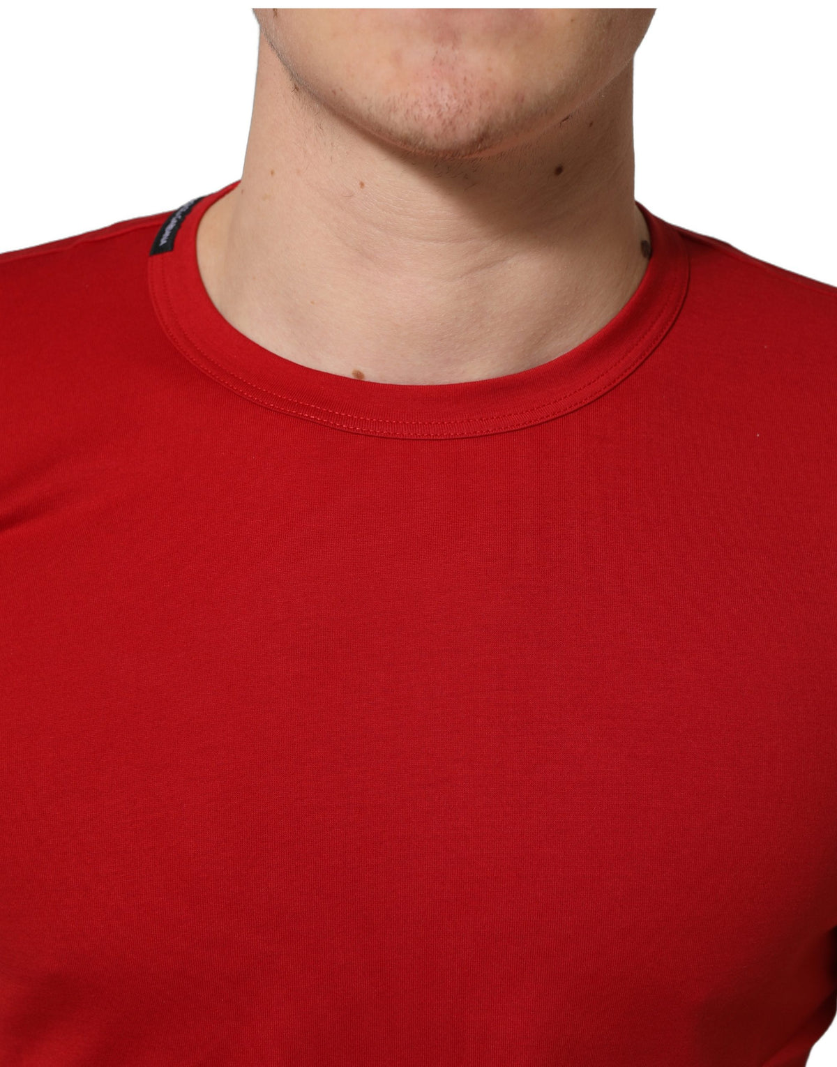 Dolce & Gabbana Red Goodluck 2023 Crew Neck Cotton T-Shirt