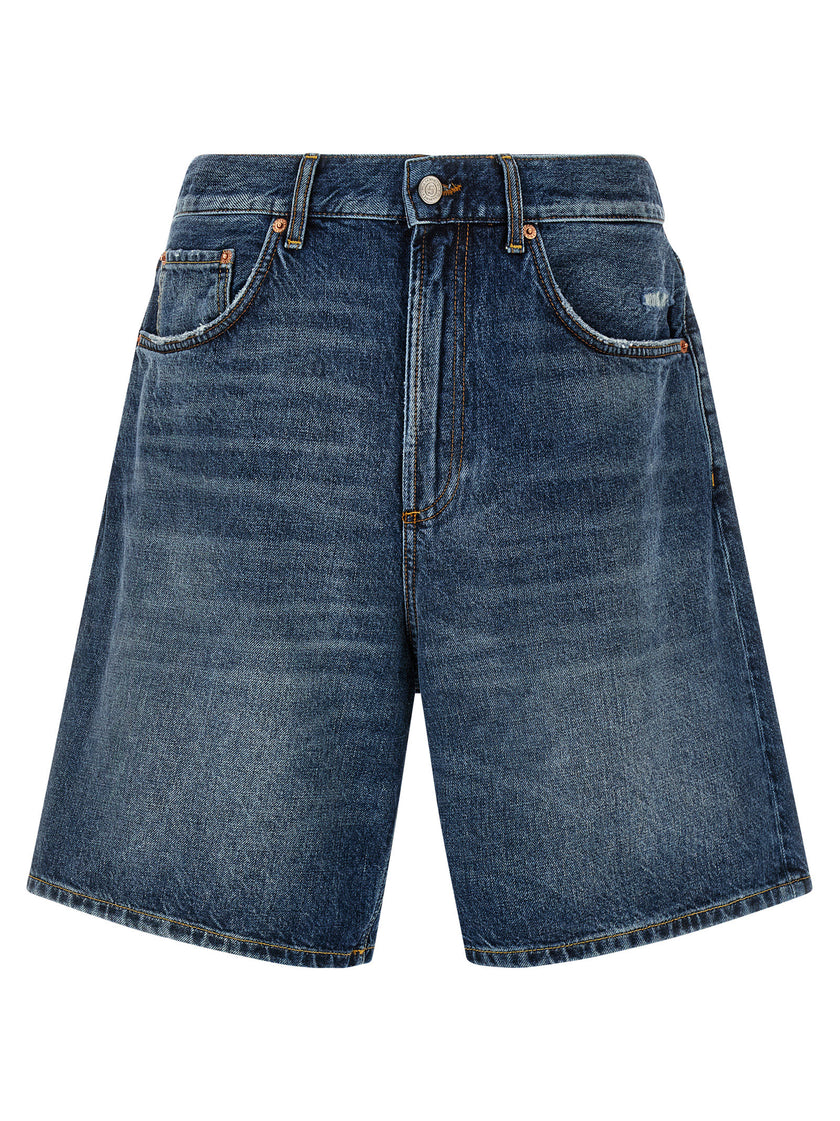 Department 5 Blaue Baumwoll-Bermudashorts