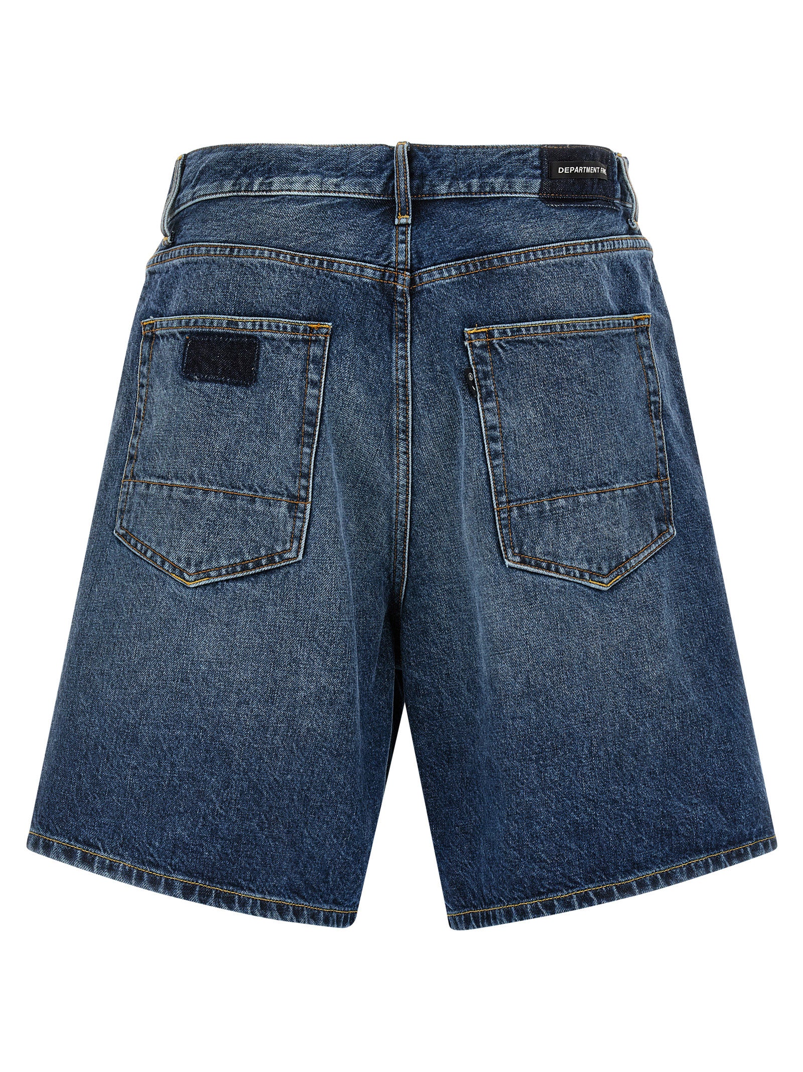 Department 5 Blaue Baumwoll-Bermudashorts