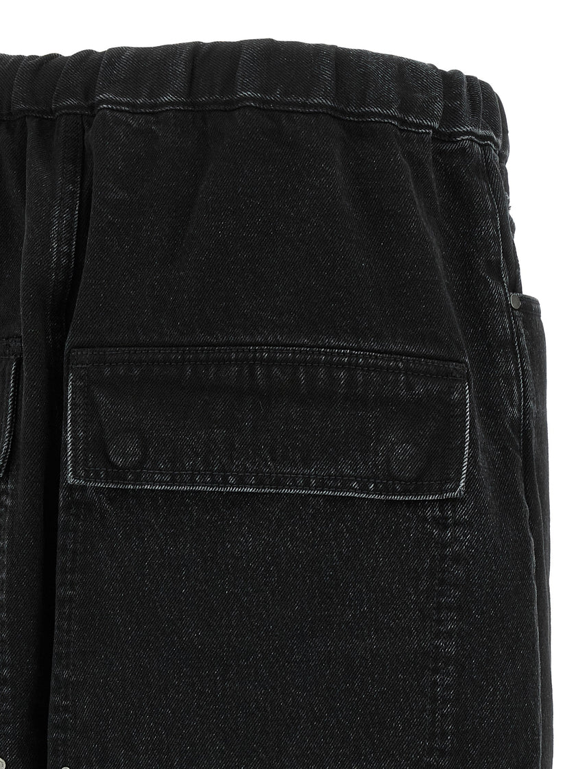 Entire Studios Schwarze Baumwoll-Bermudashorts