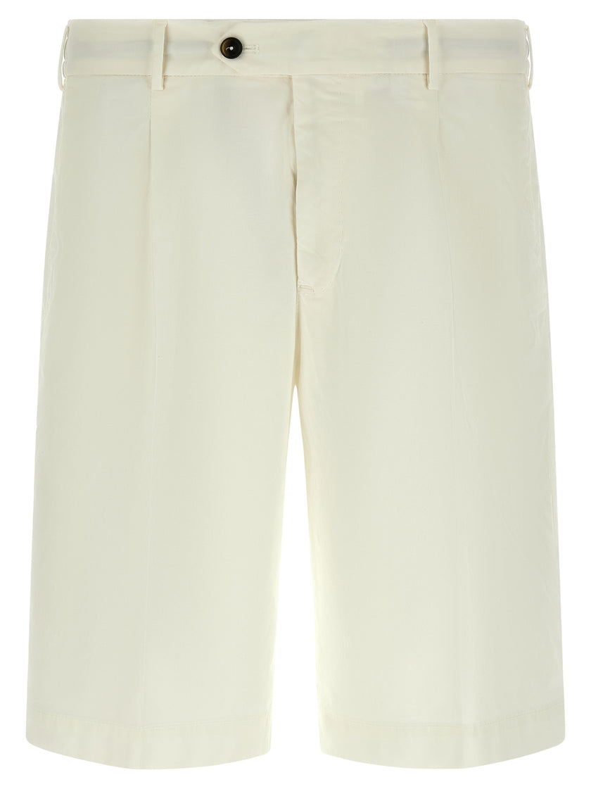 PT Torino Weiße Baumwoll-Bermudashorts