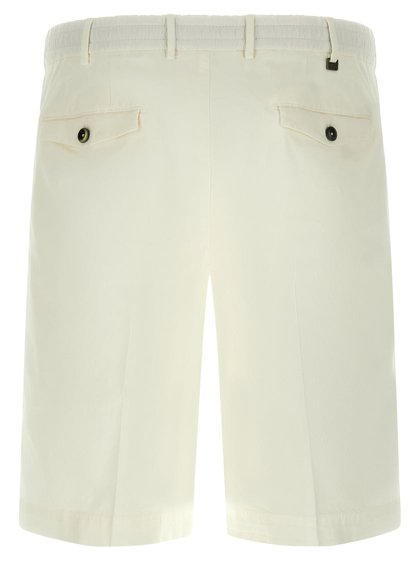 PT Torino Weiße Baumwoll-Bermudashorts