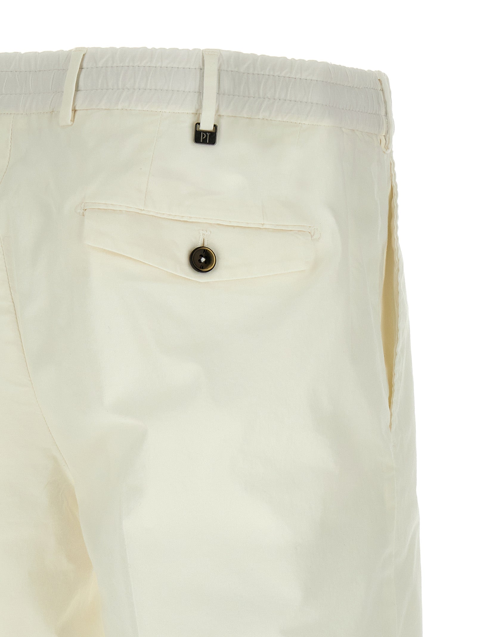 PT Torino Weiße Baumwoll-Bermudashorts