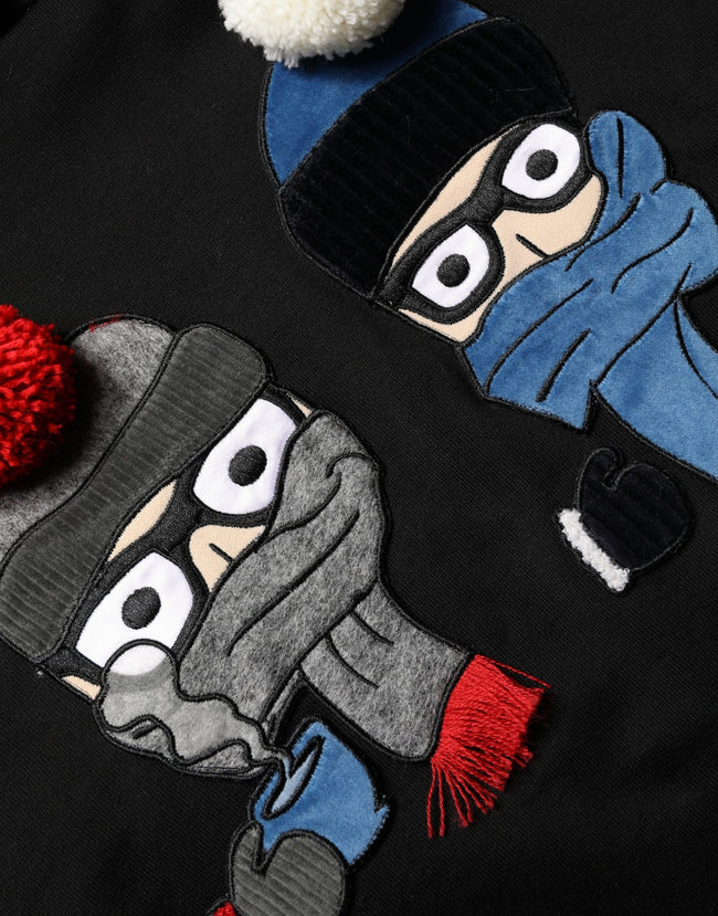 Dolce & Gabbana #dgfamily Schwarzer Kapuzenpullover aus Baumwolle für Herren