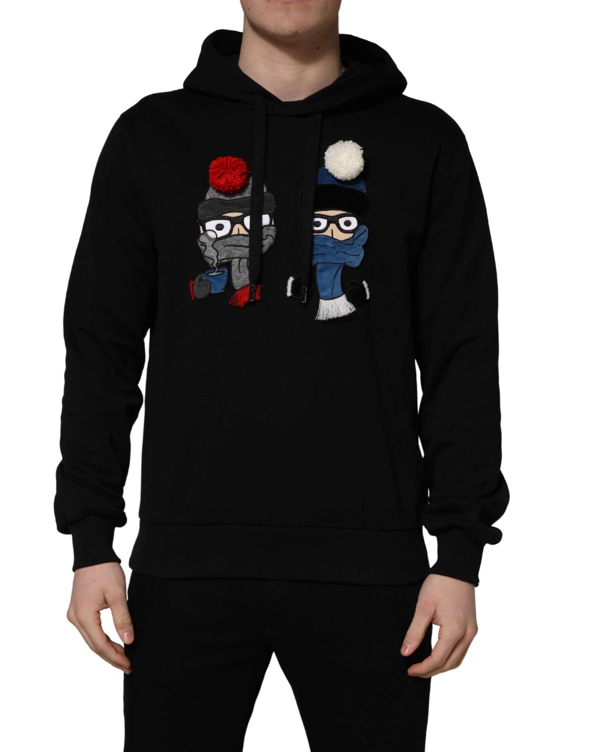Dolce & Gabbana #dgfamily Schwarzer Kapuzenpullover aus Baumwolle für Herren