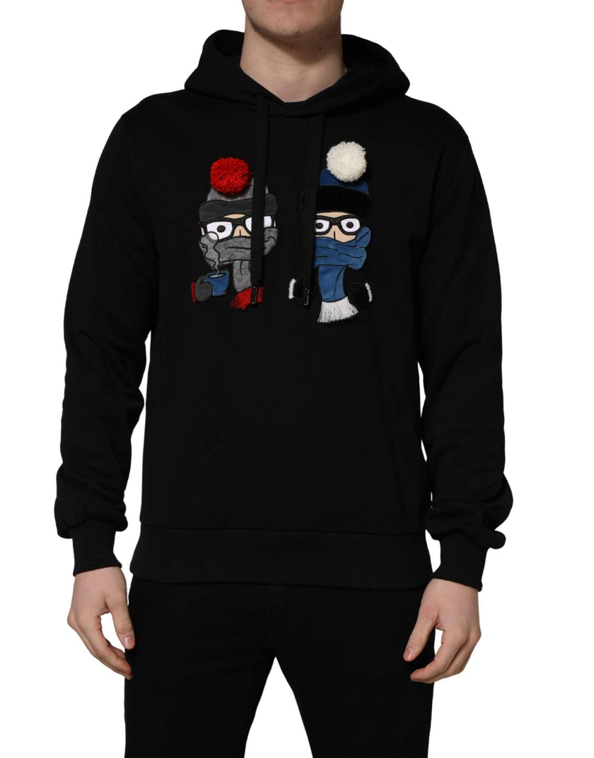 Dolce & Gabbana #dgfamily Schwarzer Kapuzenpullover aus Baumwolle für Herren
