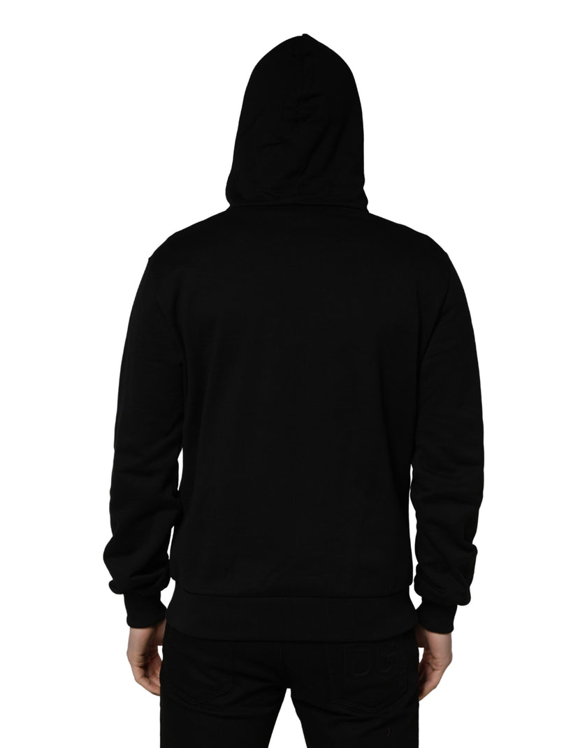Dolce & Gabbana #dgfamily Schwarzer Kapuzenpullover aus Baumwolle für Herren