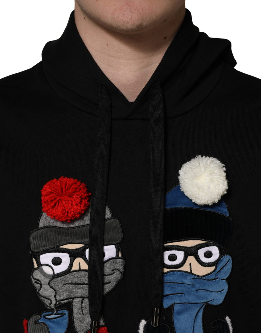 Dolce & Gabbana #dgfamily Schwarzer Kapuzenpullover aus Baumwolle für Herren
