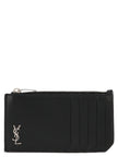 Saint Laurent Schwarzer Kalbsleder-Kartenetui
