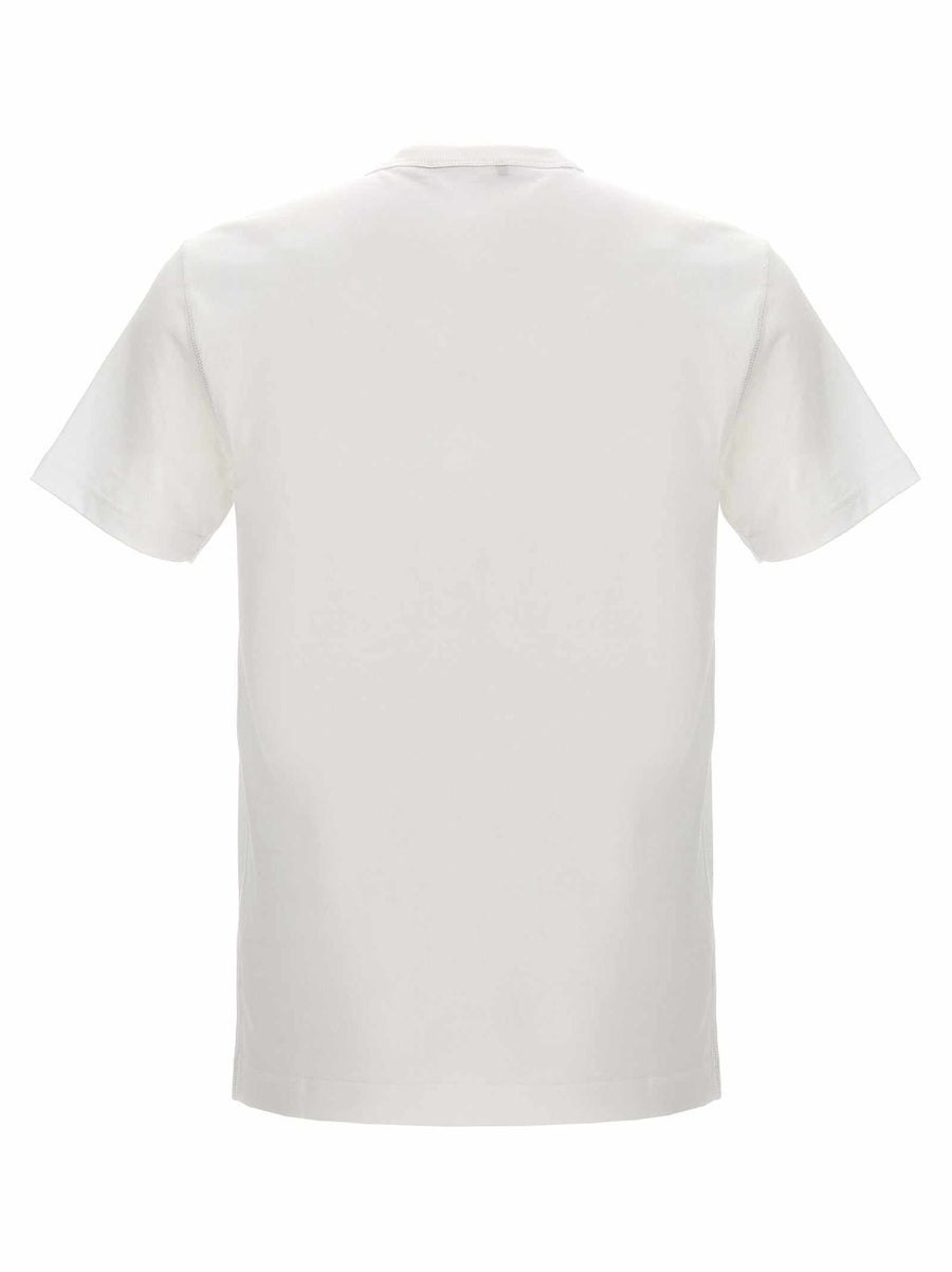 Dolce & Gabbana Weißes Baumwoll-T-Shirt mit Logo-Plakette