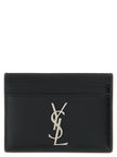 Saint Laurent Schwarzer Kalbsleder-Kartenetui